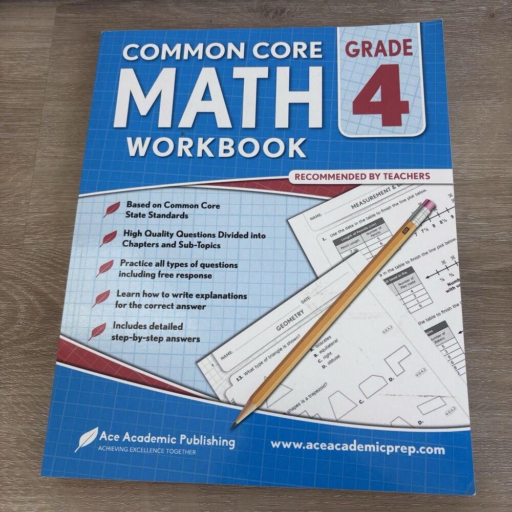 Ace Academic Publishing Common Core Math Workbook Grade 4 Fourth Elementary